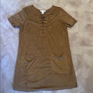 SOLD Faux Suede Swing Dress